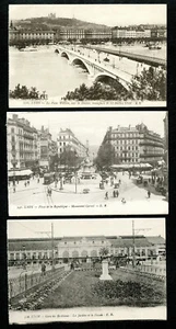 5 cartoline d'epoca originali 1900 mai usate Lione Francia foto reali 120+ anni - Foto 1 di 9