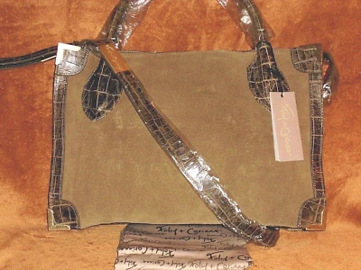 Cartera Foley & Corinna con marco de gamuza col rizada y cocodrilo combo nueva con etiquetas precio de venta sugerido por el fabricante $395 ¡REDUCIDO!!! Foto 1 de 4