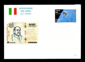 ITALIA REP. - Aerogrammi - 1992 - Satellite Tethered - 850 L. - Ritratto di G.Co - Imagen 1 de 1