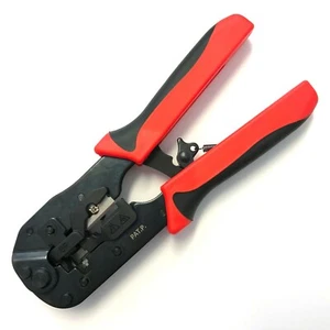 Herramienta de crimpado modular EZ 8P, RJ-45, cortador de cable redondo de trinquete, pelador, crimpadora - Imagen 1 de 7