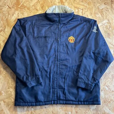 Vintage Manchester United Champions League Coach Jacket Football Bench XL - Image 1 of 4