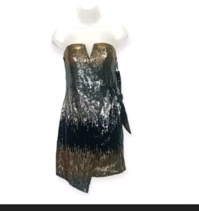 Trixxi Strapless Wrap Dress Sz L Womens Sequin Glitter Mini Y2k Club Feminine - Picture 1 of 16