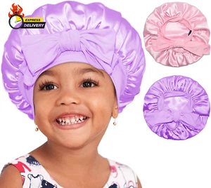 Baby Bonnet Kids Bonnet Double Layer Silk Bonnet for Sleeping Satin Bonnet 2Pcs - Picture 1 of 12