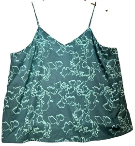Nine West Womens Camisole Tank Top Sleeveless Size XXL Green Geo Flowy - Picture 1 of 11