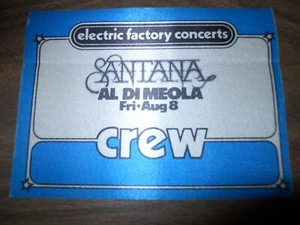 SANTANA con Al DiMeola - 8 de agosto de 1980 - pase de equipo entre bastidores - Tower Theater  - Imagen 1 de 1