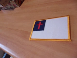 Christian flag patch Jesus Christ religious embroidery sew or iron-on - Picture 1 of 1