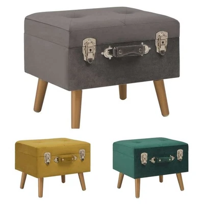 Hocker mit Stauraum 40 x 33 x 33 cm Samt Sitzbank Sitzhocker mehrere Auswahl - Bild 1 von 4