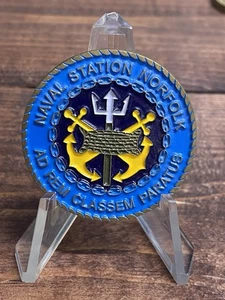 Naval Station Norfolk Challenge Coin US Navy - Rare Design - Virginia Navy Coin - Picture 1 of 3