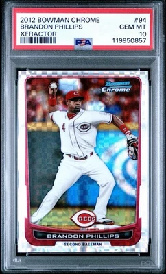 Bowman Chrome 2012 - Brandon Phillips #94 X-Fractor PSA 10 Pop 1 Foto 1 de 3