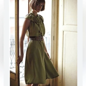 Vestido Anthropologie Girls From Savoy seda jugo lima con forro para mujer’s 14 - Imagen 1 de 4
