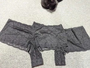 Set of 2 avenue 38/40 plus size boy cut panties lace black sexy cheeky new - Picture 1 of 6
