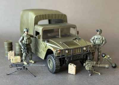 Power Team Elite 1:18 US M998 Cargo Troop Carrier Humvee + BBI Force Soldiers - Imagem 1 de 4