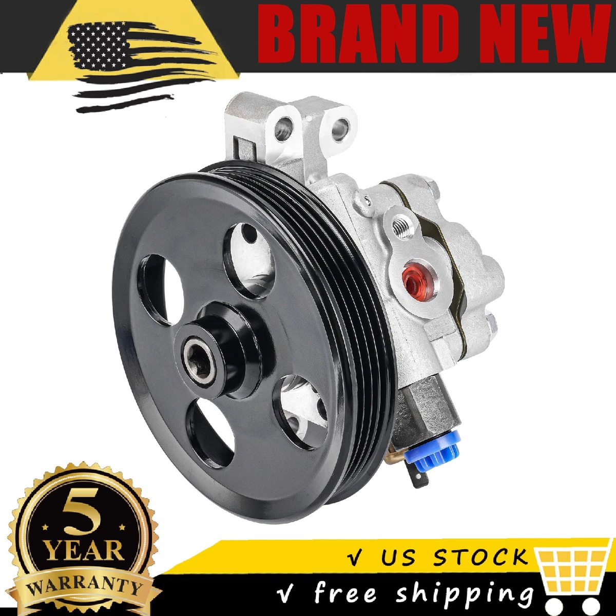 LMHHMIN Bomba De Dirección Asistida Con Polea V6 Para Ford Para Edge 3.5L 2007-2010 Para Fusion 3.5L 2010-2012, Para Lincoln Para MKX 3.5L 2007-2010 Para MKZ 3.5L 2007-2012 Tipo De Puerto