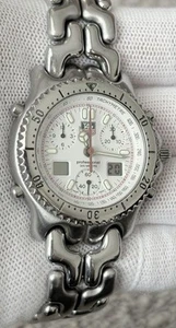 TAG Heuer CG1111 Chronograph Quartz 1.57in White Dial 6.7in Watch - Picture 1 of 12