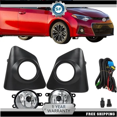 Fog Lights Driving Lamps Pair For Toyota Corolla S 2014 2016 Front Left+Right - Image 1 of 4