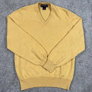Brooks Brothers Herren Gr. M gelb 3-lagig 100% schottisches Kaschmir V-Ausschnitt Pullover - Bild 1 von 11