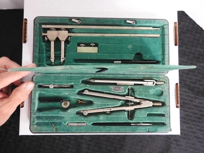 Vintage Riefler Drafting Engineering Tool Kit Beam Compass German Made Nice Case - Image 1 of 4