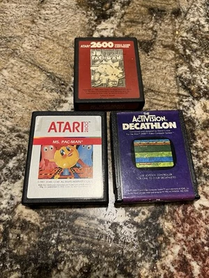 Atari 2600 Bundle - Jr. Pac-Man, MS. Pac Man, Decathlon - Image 1 of 4