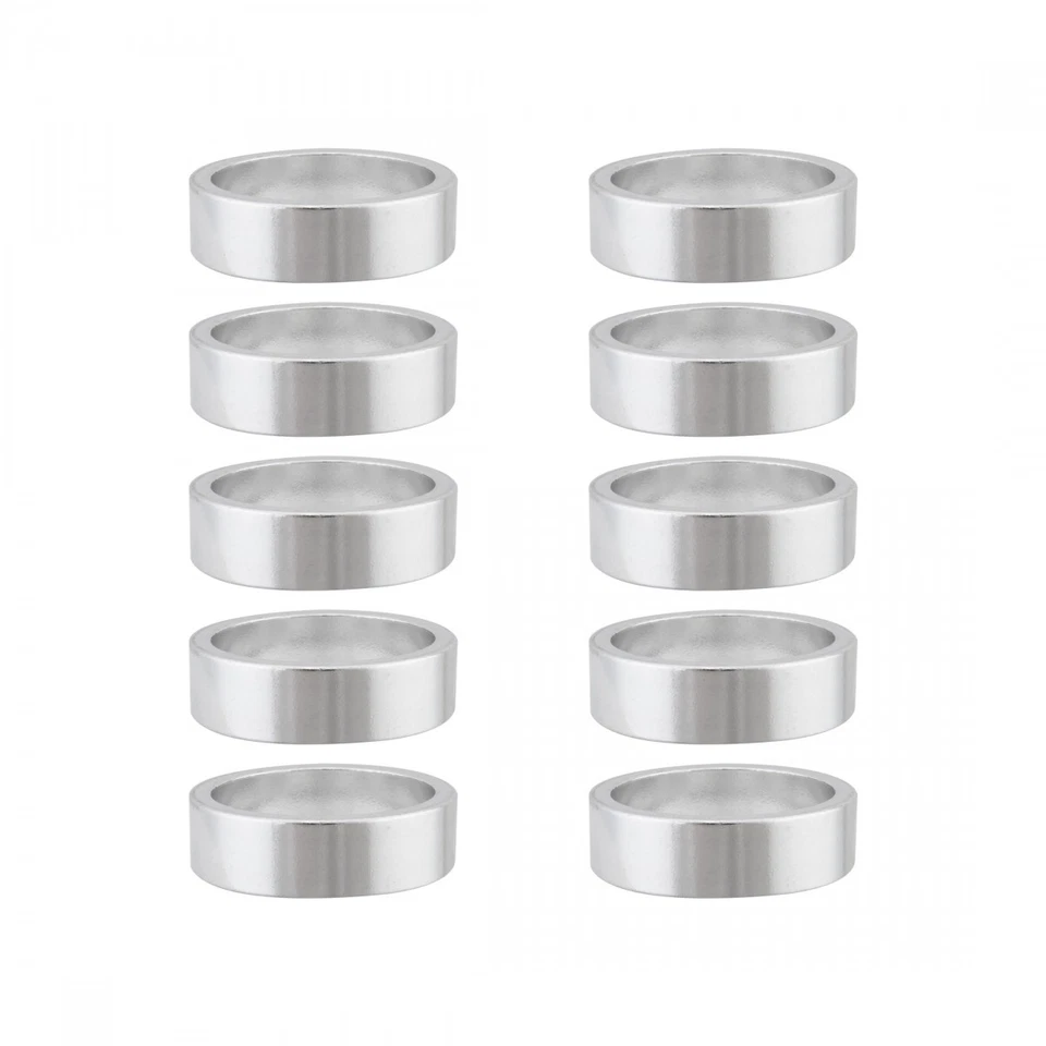 Espaciadores de auriculares de aleación Origin8 1-1/8 pulgadas x 10 mm espaciador plateado Foto 1 de 1