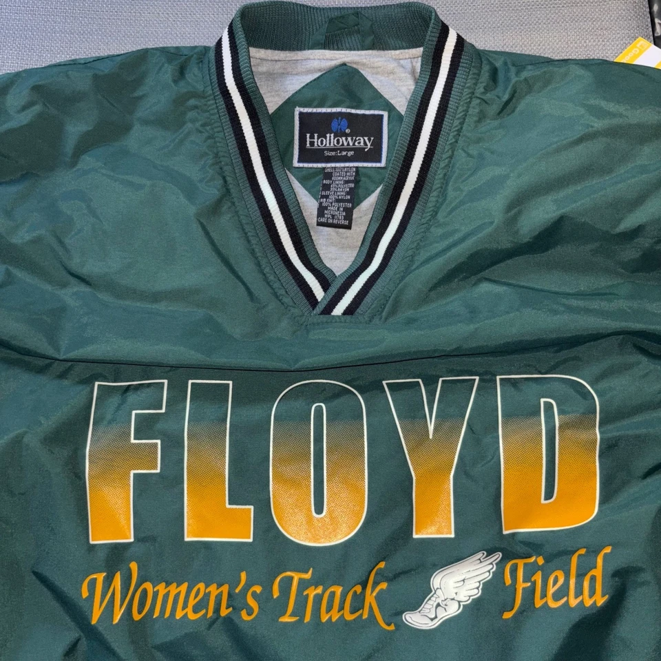 Holloway Floyd женщин трек поле пуловер куртка зеленый большой V шеи - Изображение 1 из 4