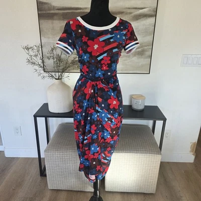 Marni Fitted Rainbow Floral Print Jersey Dress - Red Sz 38 US 2 Retail $690 - Image 1 of 4