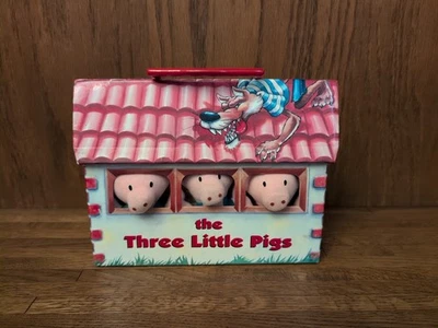 Vintage 1994 "The Three Little Pigs" Read and Play Story Box (w/3 Pig Plushes) Foto 1 de 4