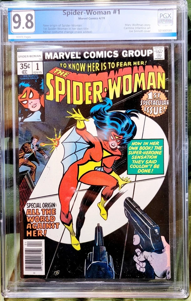 1978 Spider-Woman #1 9.8 Graded RARE NEWSSTAND VARIANT! White Pages! - Image 1 of 2