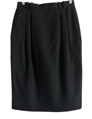 Falda lápiz recta clásica plisada de cachemir de lana negra Carlisle para mujer talla 8 Foto 1 de 4