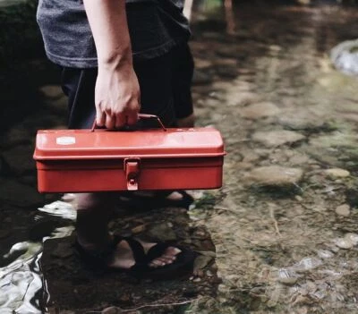 TOYO Steel Y-350R Mountain-shaped tool box Red Round handle - Image 1 of 4