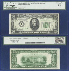 USA 1934 MINNESOTA $20 FEDERAL RESERVE STAR NOTE MULE EXTRA FINE 40 by LCG - Picture 1 of 1