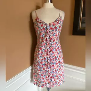 Ralph Lauren Vintage Cotton Blend Floral Mini Dress 10 Rare - Picture 1 of 6