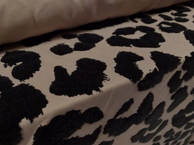 Tecido stretch camisa dupla, por metro - Flocked Cheetah Print - Areia - Imagem 1 de 3