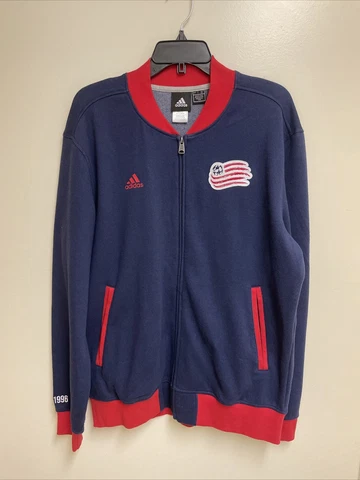 adidas MLS Soccer New England Revolution SMU Full Zip Track Jacket Men's Size L Cover