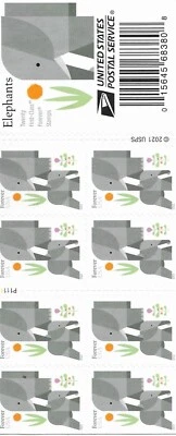 Estampillas de elefantes de dibujos animados de Estados Unidos Foto 1 de 2