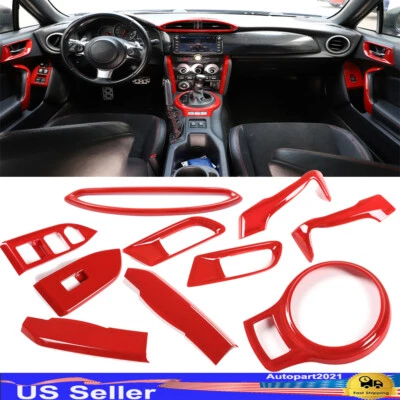 Juego completo de molduras interiores ABS rojo deportivo para Toyota GT86 Subaru BRZ 2012-2020 Foto 1 de 4