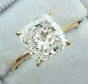 2.75Ct Cushion Cut Lab Created 14K Yellow Gold FN Anniversary Gift Ring - Picture 1 of 4