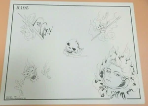 Vintage 1984 RARE Spaulding & Rogers Tattoo Flash Sheet K195 Skulls Dice Woman - Bild 1 von 1