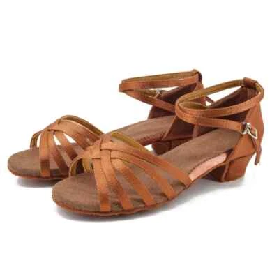 Ballroom Tango Low Heel Shoes Salsa Girls Rumba Latin Dance Shoe 3 colors Latin - Image 1 of 4