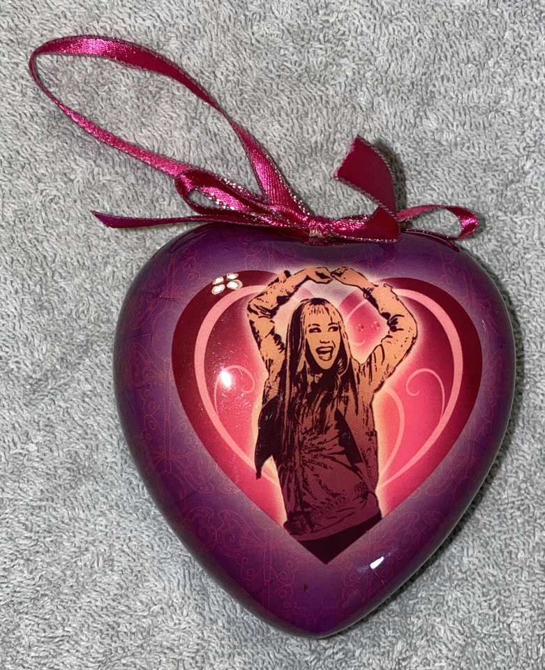 Disney Hannah Montana Miley Cyrus Navidad Burbuja Corazón Adorno de Vacaciones Foto 1 de 4