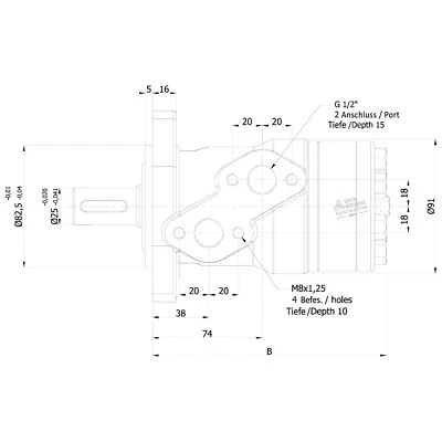 Hydraulikmotor Ölmotor Orbitalmotor Gerotormotor GMP250 250ccm passend f. OMP250 - Bild 1 von 4
