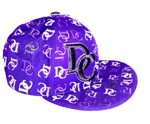 Washington DC Hat Cap Purple White Print City Hunter Sz Fitted Medium New - Picture 1 of 12