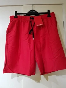 Mens RED swimsuit board shorts 2XL 87cm +mesh brief lined lace-up waist POCKETS - Picture 1 of 2