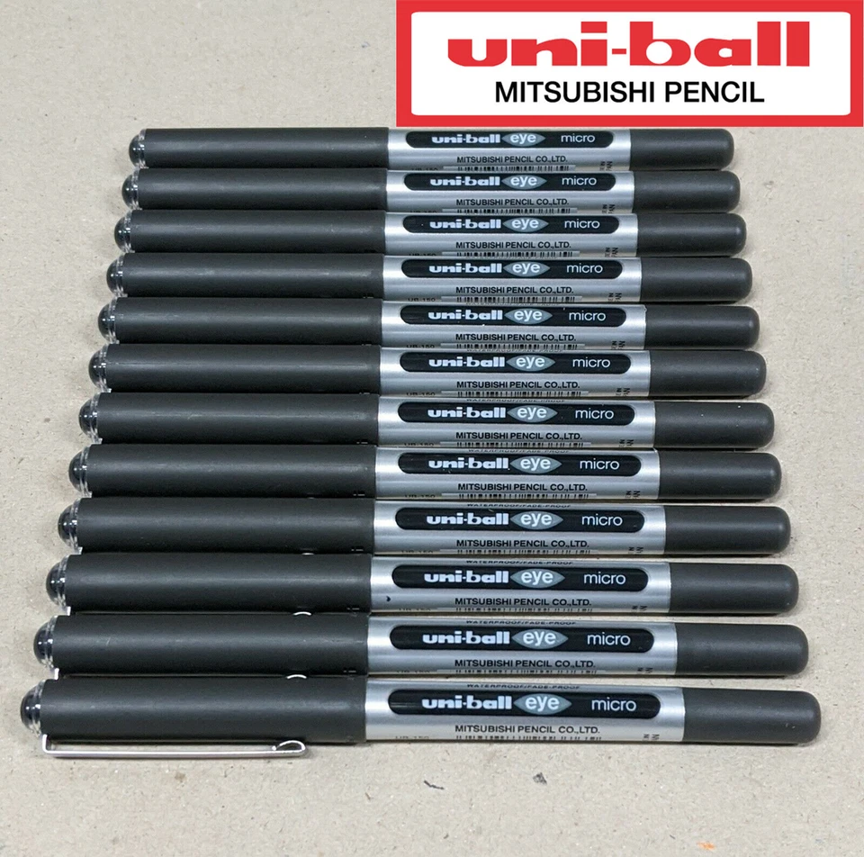 uni-ball Eye Ub150 Rollerball Pen Micro 0.5mm Tip 0.2mm Line Black Ref Ub150blk