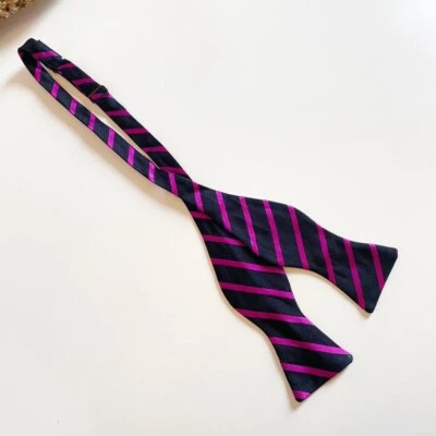 Vintage Dolce and Gabbana Pink & Black Bow Tie 100% Silk - Image 1 of 4