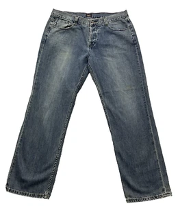 Jeans denim VON DUTCH uomo su misura Y2K stile grasso a sacco 38 x 32 - Foto 1 di 14