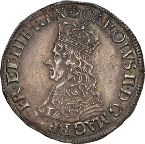 GREAT BRITAIN. Shilling, (1660-62). London Mint. Charles II. NGC AU58. Top pop. - Picture 1 of 2