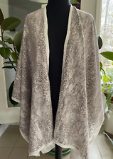 Ann Taylor S M L XL beige ivory animal print pop over cape sweater NWOT 6% wool