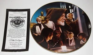 Star Wars Obi-Wan Kenobi Heroes & Villains Ceramic Plate 1996 COA But NO Box - Picture 1 of 1