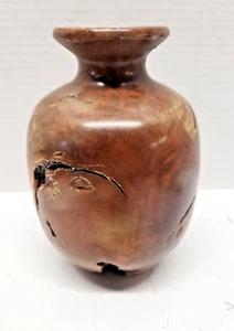 Hand Turned Acacia Burl Wood Vase - Picture 1 of 6
