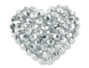 Anillo Ostentoso en Forma de Corazón PLATEADO con Estrás Banda Ajustable Corazones Deslumbrantes - Imagen 1 de 3